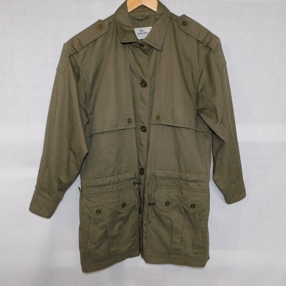 Tilley Endurables oversized Khaki Green Safari Utility Jacket Womens S / M